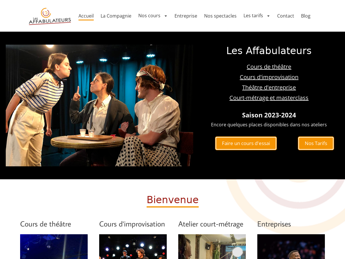 Exemple de site internet de Théâtre et Comédie à Paris