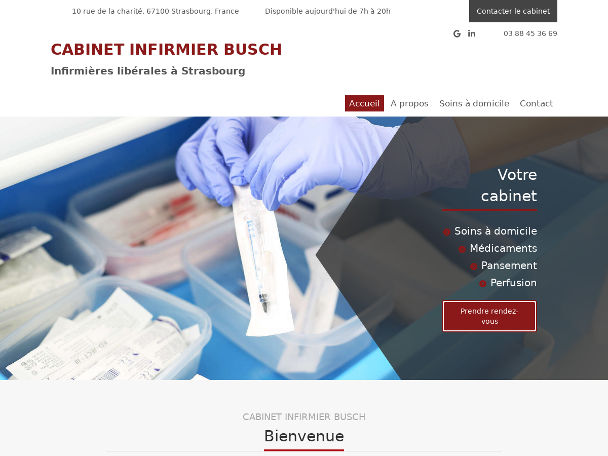 Exemple de site internet de Soin infirmier  à Strasbourg