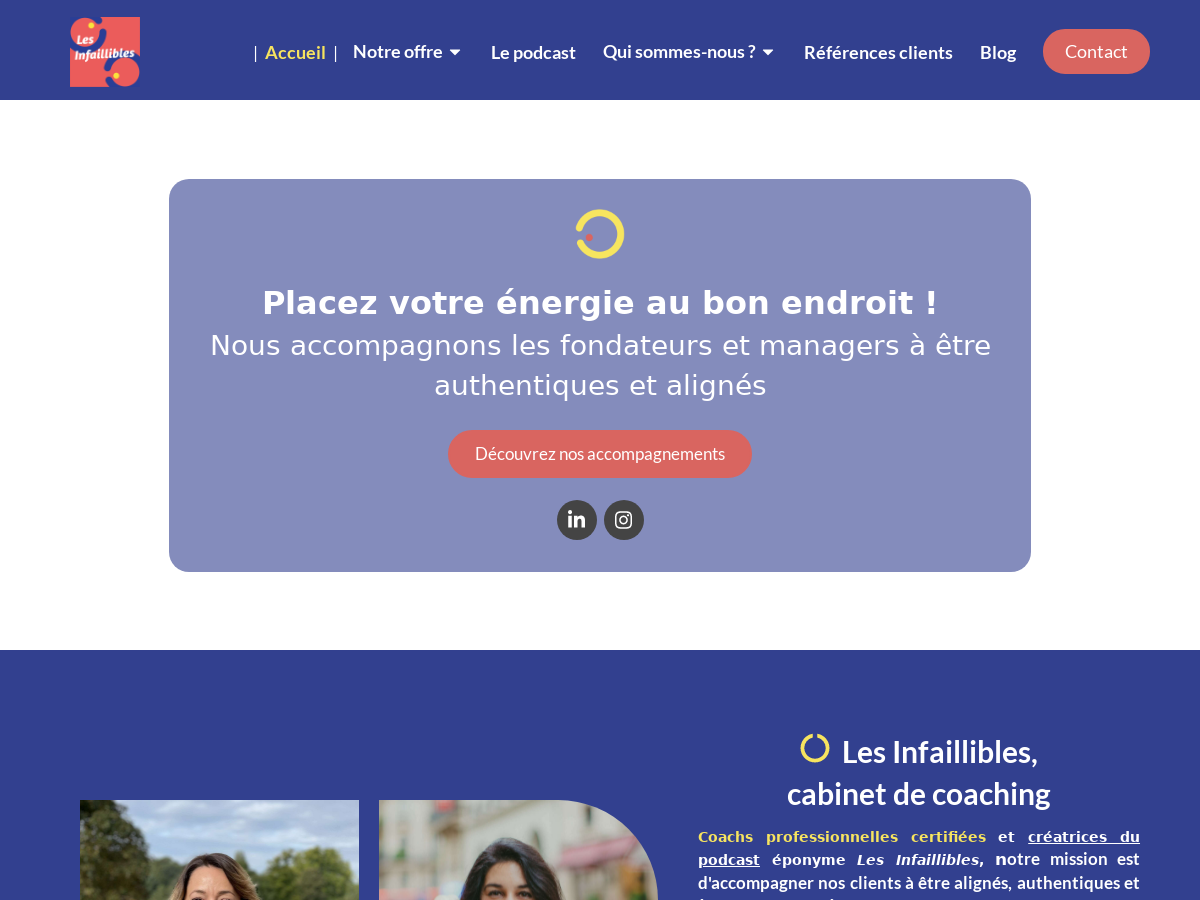 Exemple de site internet de Formation et coaching à Paris 