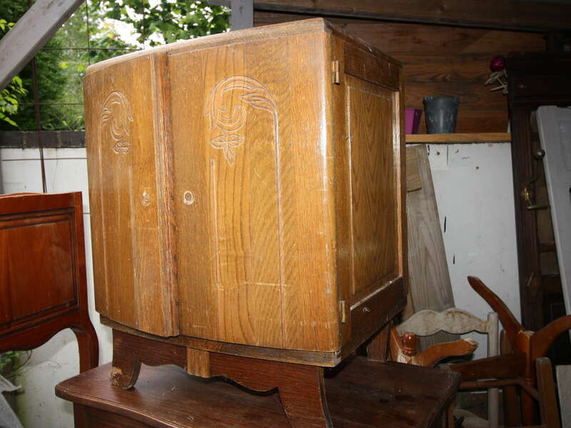 Meuble appoint plaqué chêne clair - 30€