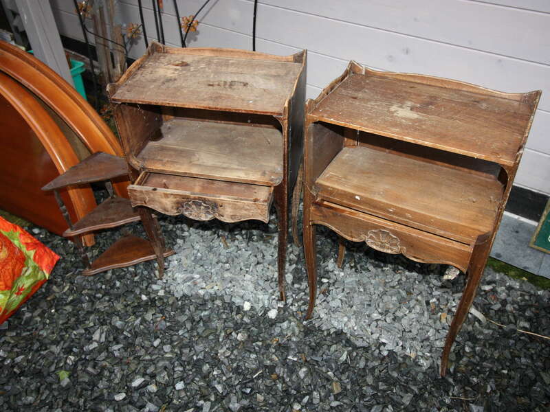 Lot deux chevets placage chêne foncé - 30€