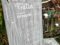 Tableau médium décor faux bois et transfert à sec recette TARTE TATIN - 65€
