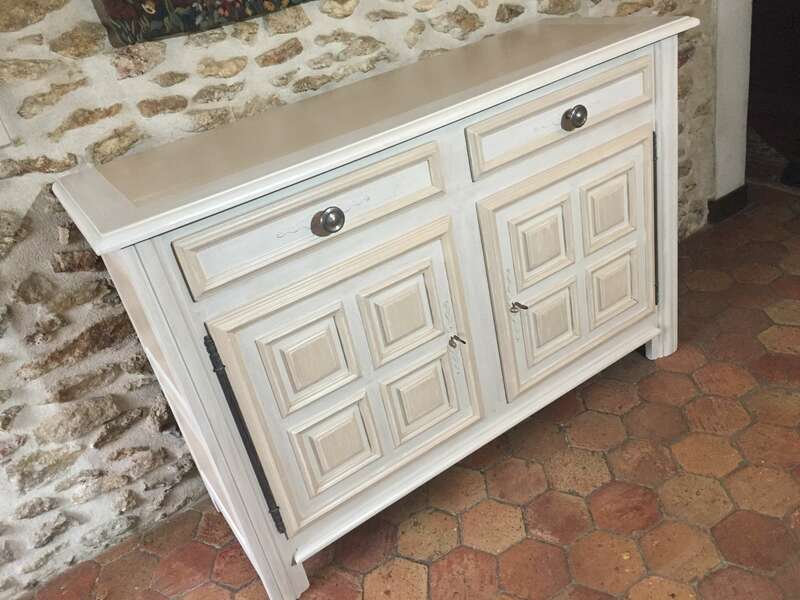 Buffet campagnard chêne massif
Patine Shabby chic Color'Mat Nuage et Sable