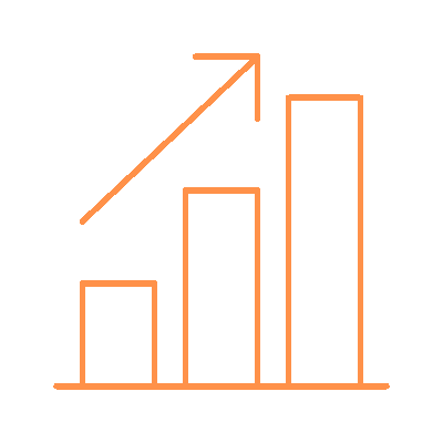Wired outline 152 bar chart arrow hover growth