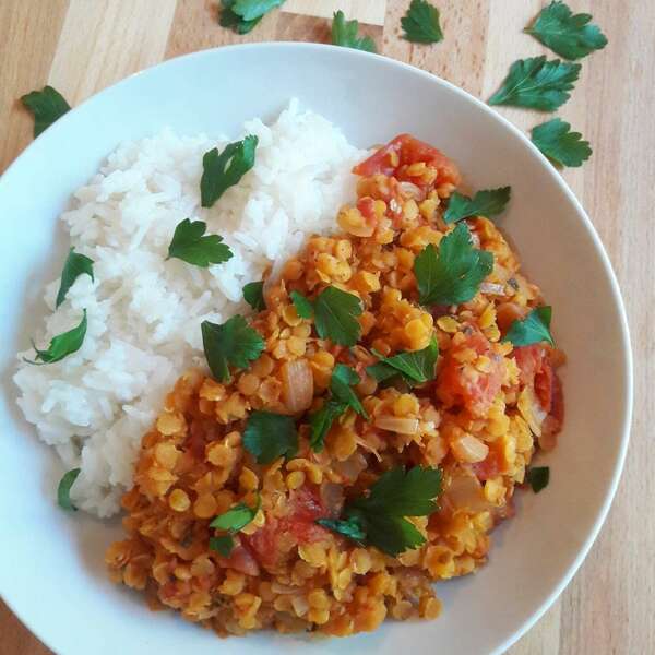 Dahl de lentilles et riz 