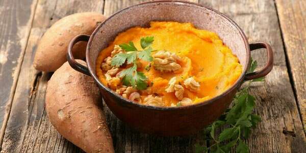 Parmentier de patate douce au cabillaud et noix