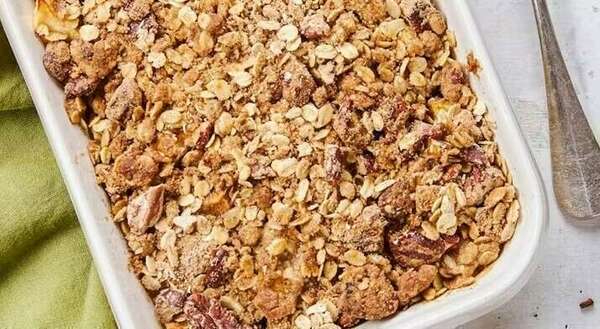 Crumble aux pommes et flocons d'avoine (recette sans farine) 