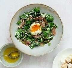 Epinards, boulgour et œufs pochés , pour un diner détox 