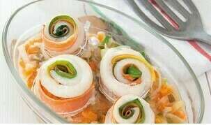 Roulés de merlan aux légumes