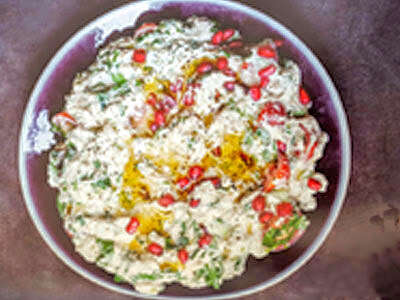 salade d'aubergines grillées au tahini