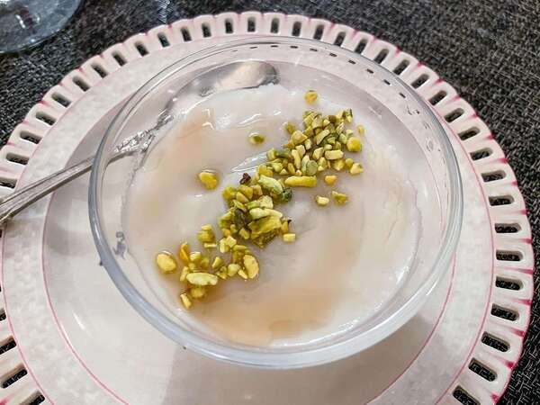 crrème à la fleur d'oranger ( sans cholestérol)