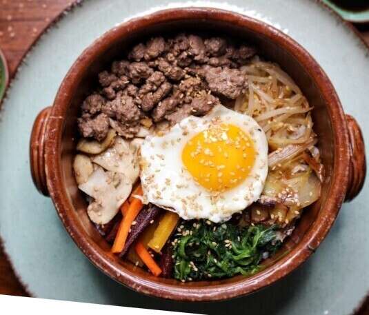 Bibimbap de bœuf aux légumes