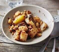 Crumble ananas- poire petits beurres pépites de chocolat