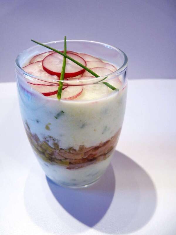 Verrines de courgettes et huile d’olive