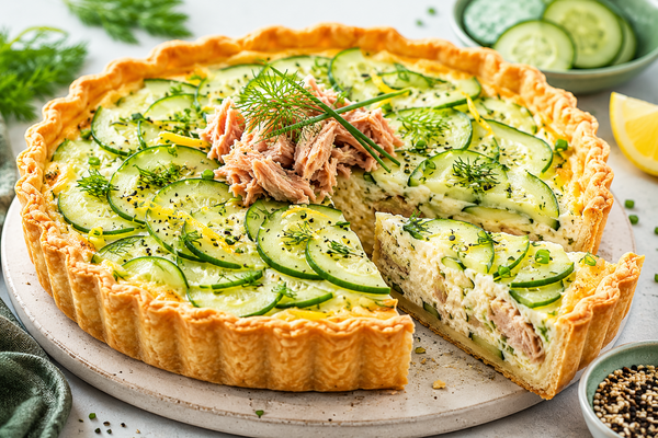 Tarte concombre et thon