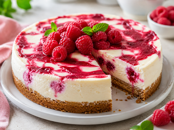 Cheesecake à la ricotta et aux framboises