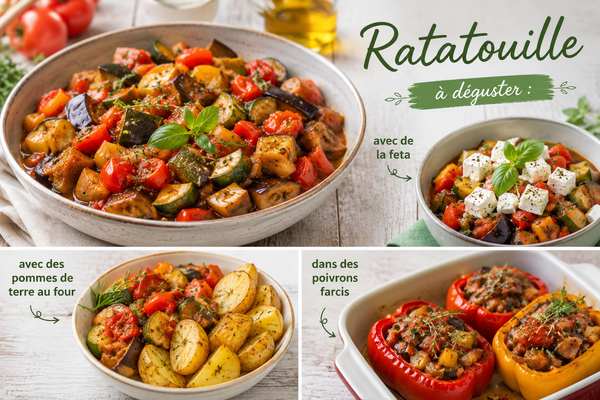 ratatouille à déguster de trois façons différentes