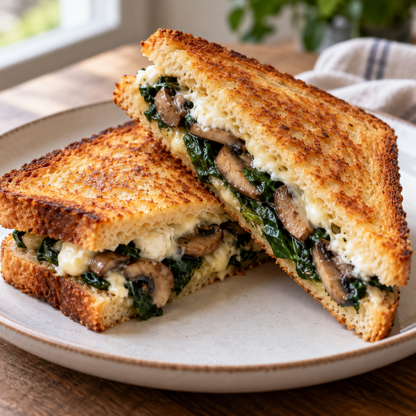 Croqu’champignons, épinards et chèvre