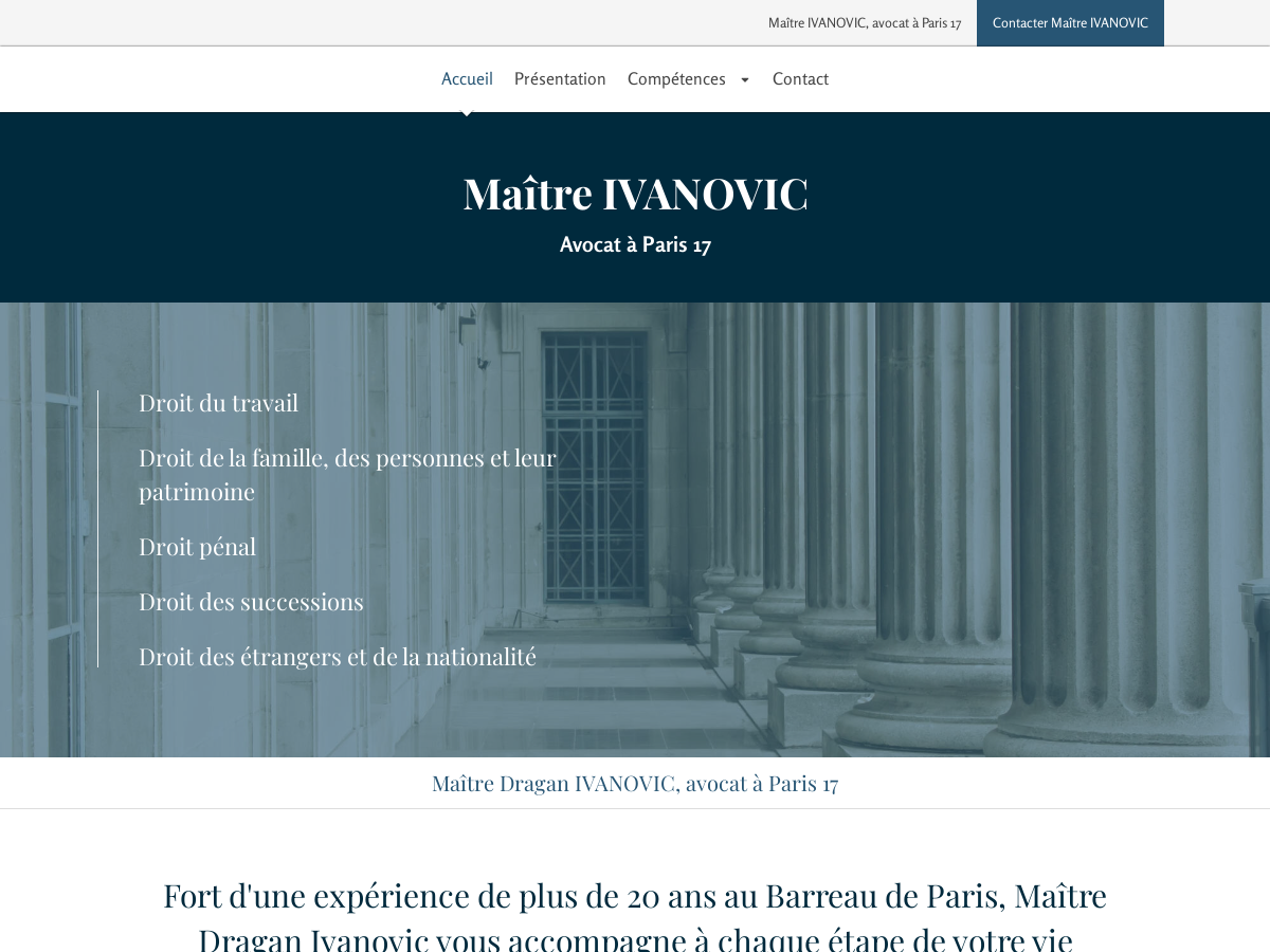 Exemple de site internet de Avocat à Paris