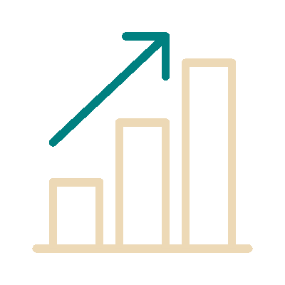 Wired outline 152 bar chart arrow hover growth