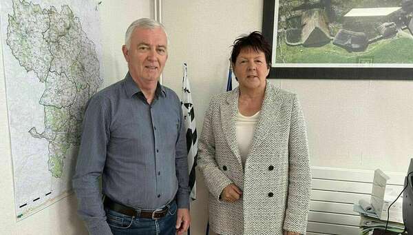 Temps d'échanges avec les maires de Melrand et de Meucon