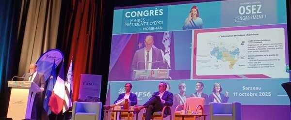 Assemblée générale des maires ruraux  à Saint-Allouestre puis congrès annuel des maires et EPCI du Morbihan à Sarzeau