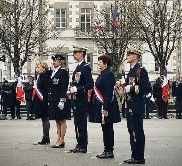 Cérémonie de l'école des fusiliers marins à Pontivy