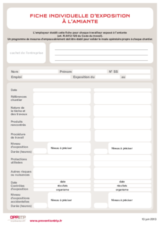 Je trace l'exposition à l'amiante d'un salarié