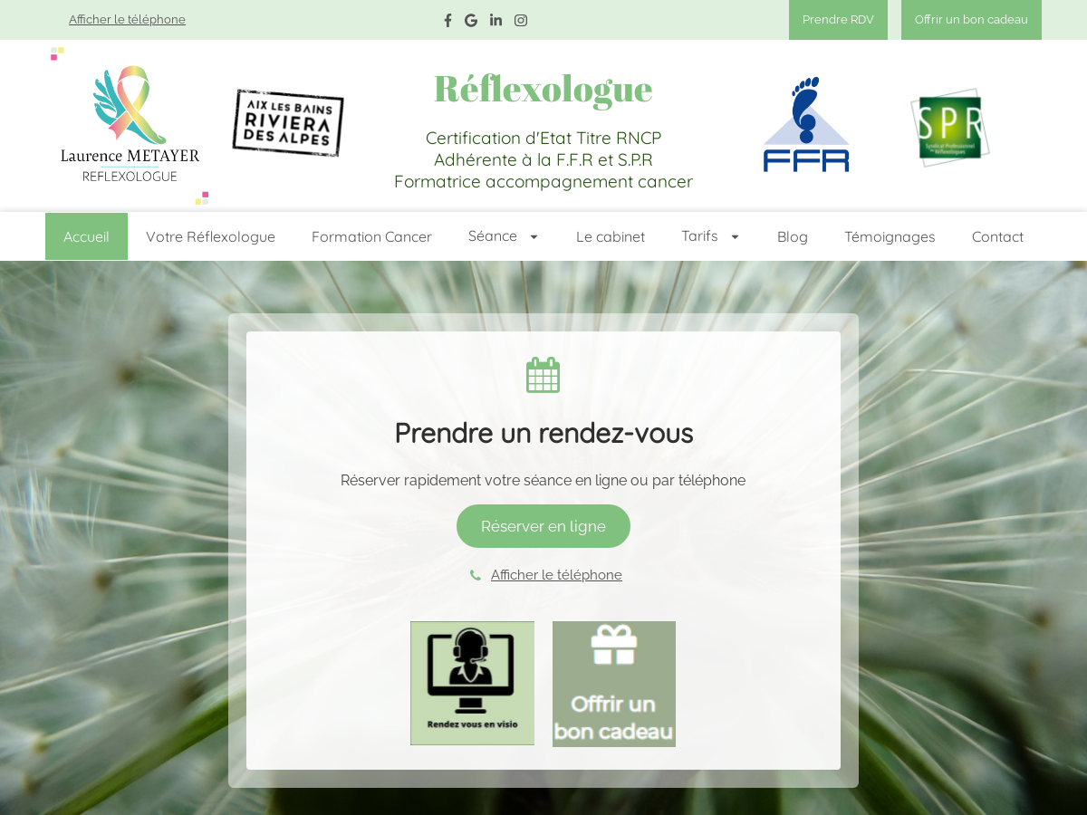 Exemple de site internet de Santé et Bien-être à Aix-les-Bains