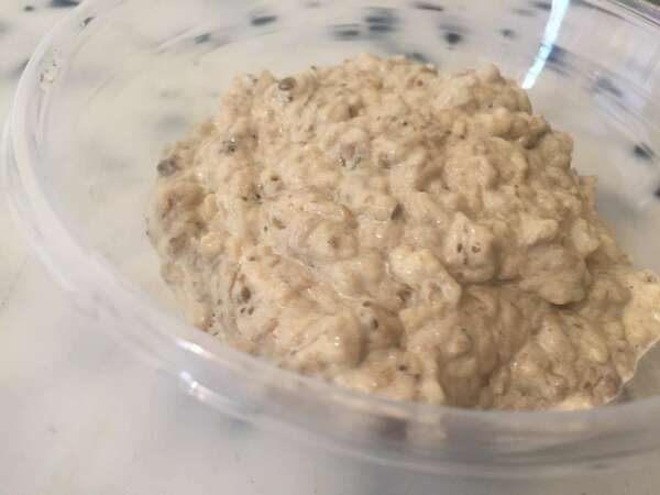 Caviar d'aubergines, mayonnaise et ail