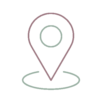 Wired outline 53 location pin on round map hover jump  3 