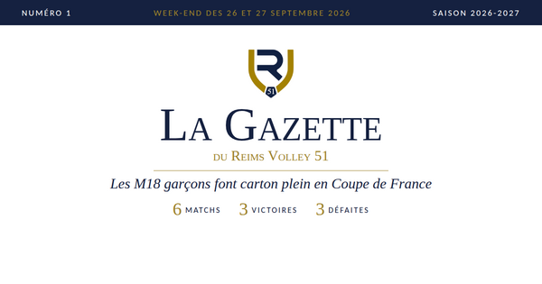 La Gazette n°1 : les M18 garçons font carton plein en Coupe de France