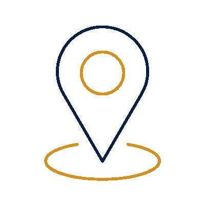 Wired outline 53 location pin on round map hover jump  4 