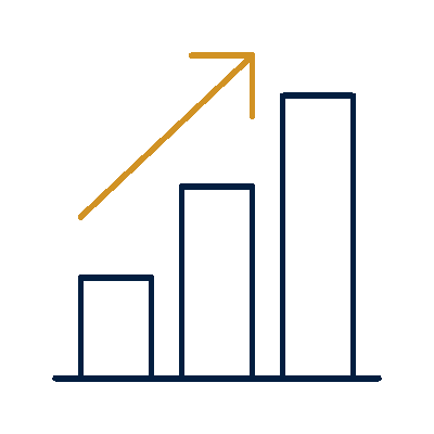 Wired outline 152 bar chart arrow hover growth  3 