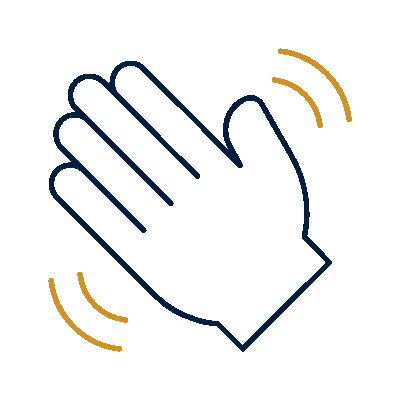 Wired outline 2319 wave hello hand hover wave