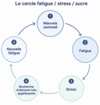 Diagramme du cercle fatigue stress et sommeil perturbé