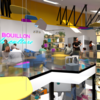 entrée d'immeuble rénovée années 70 lyonnaise lumineuse