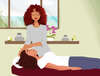 <img alt="Illustration de Cécile Renaudat réalisant un soin Reiki">