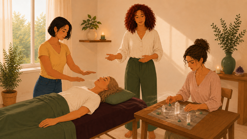 <img alt="Illustration d’une formation Reiki niveau 3 avec pratique avancée et développement énergétique">
