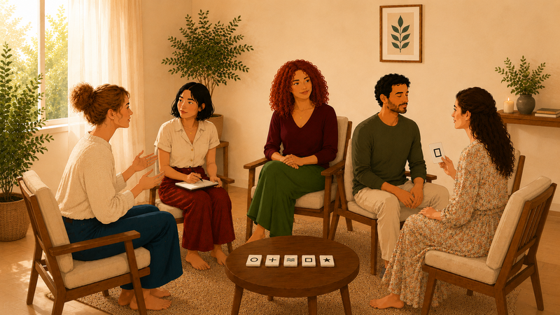 <img alt="Illustration d’un stage pour développer son intuition et ses ressentis intuitifs en groupe">