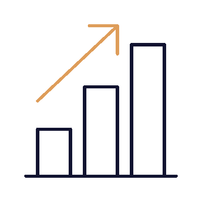 Wired outline 152 bar chart arrow  6 