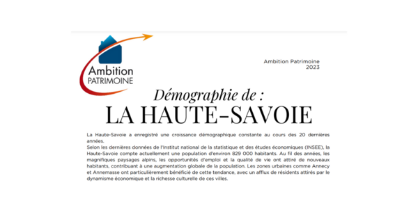 Démographie de : LA HAUTE-SAVOIE