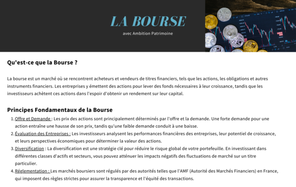 La Bourse avec Ambition Patrimoine