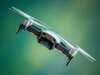 drone en vol survolant un bâtiment avec caméra thermique