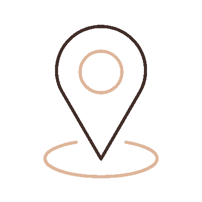 Wired outline 53 location pin on round map hover jump  3 