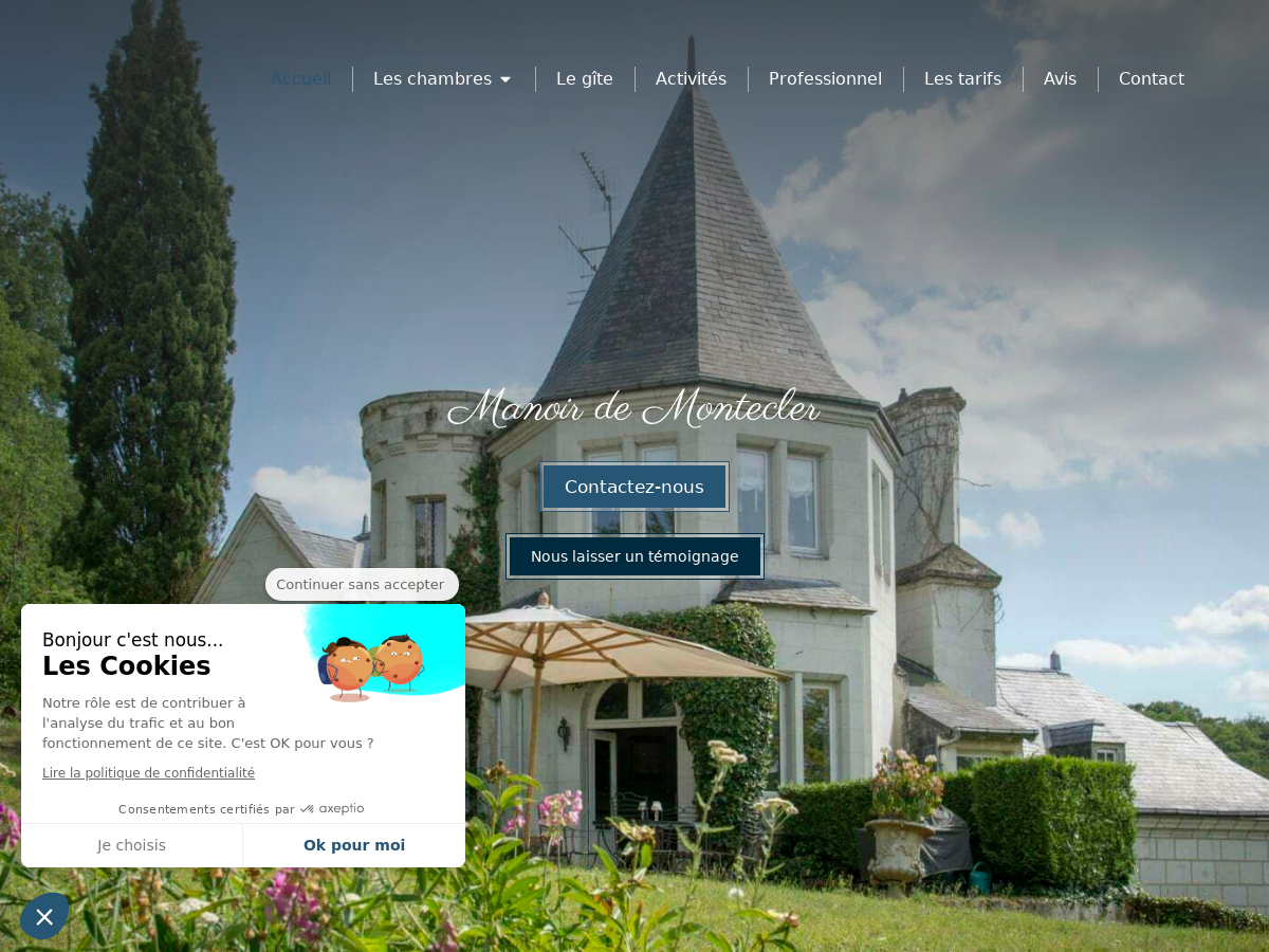 Exemple de site internet de Chambre d'hôte et Gîte à Gennes Val de Loire