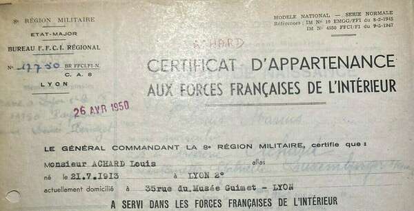 Louis Achard, été 1944