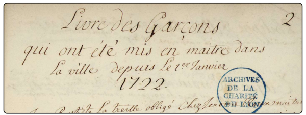 L'apprentissage difficile d'Augustin, enfant de la Charité de Lyon