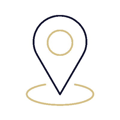 Wired outline 53 location pin on round map hover jump  3 