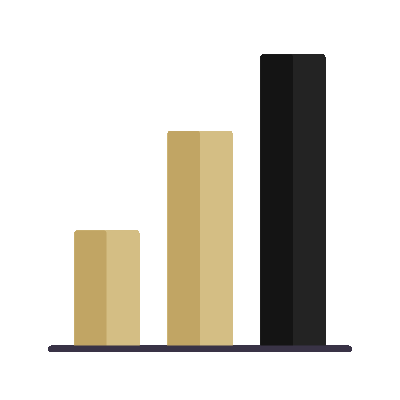 Wired flat 153 bar chart growth hover growth